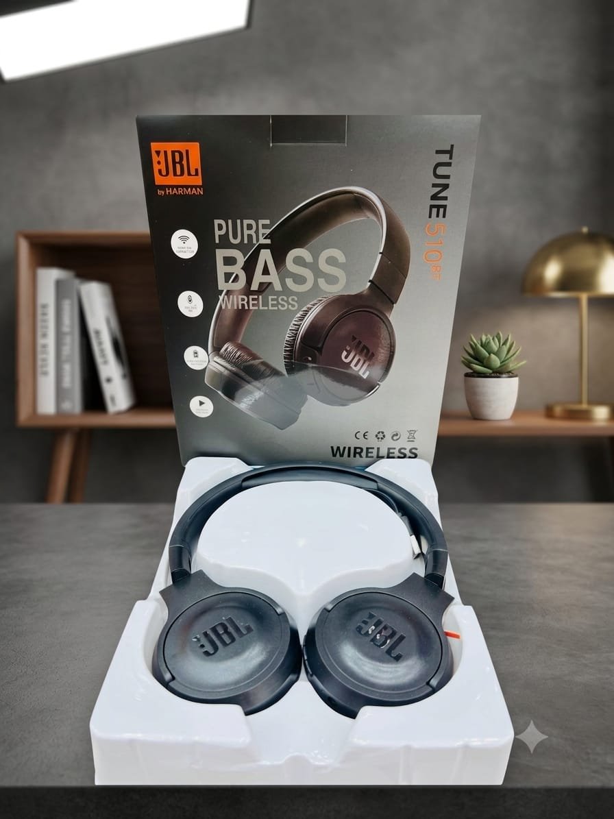 JBL Tune 510BT Wireless Bluetooth Headphones – Pure Bass Sound | Foldable Over-Ear Headset (Black, Blue & Pink)