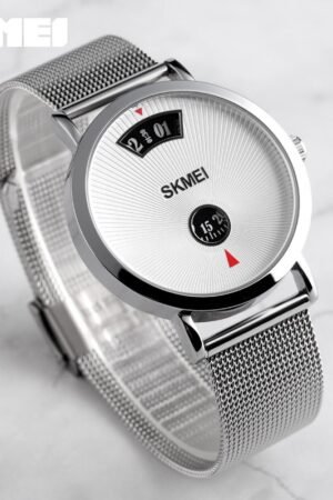 SKMEI 1489 Men's Digital Watch – Magnetic Mesh Strap Waterproof Wrist Watch