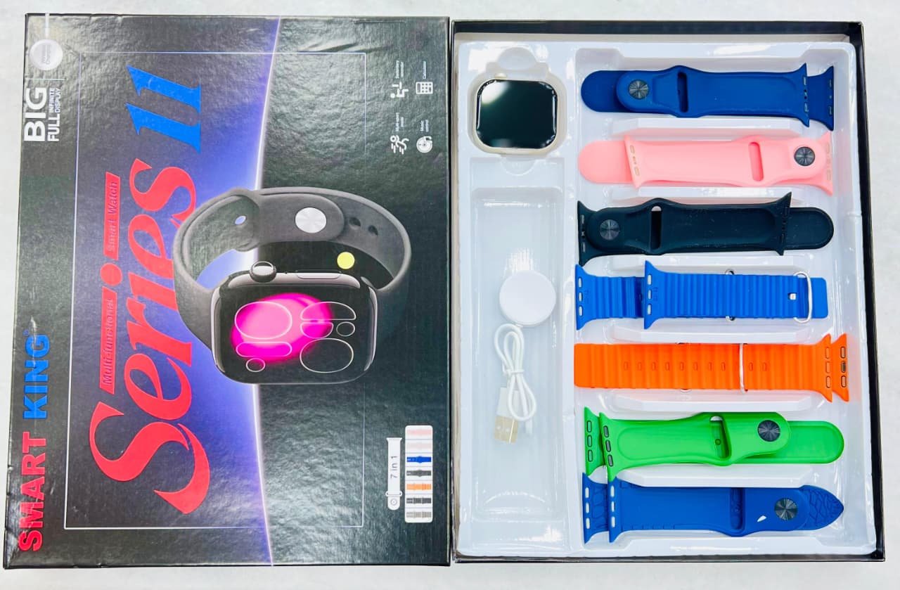 Smart King Series 11 Smartwatch Combo with 7 Interchangeable Straps - Image 2