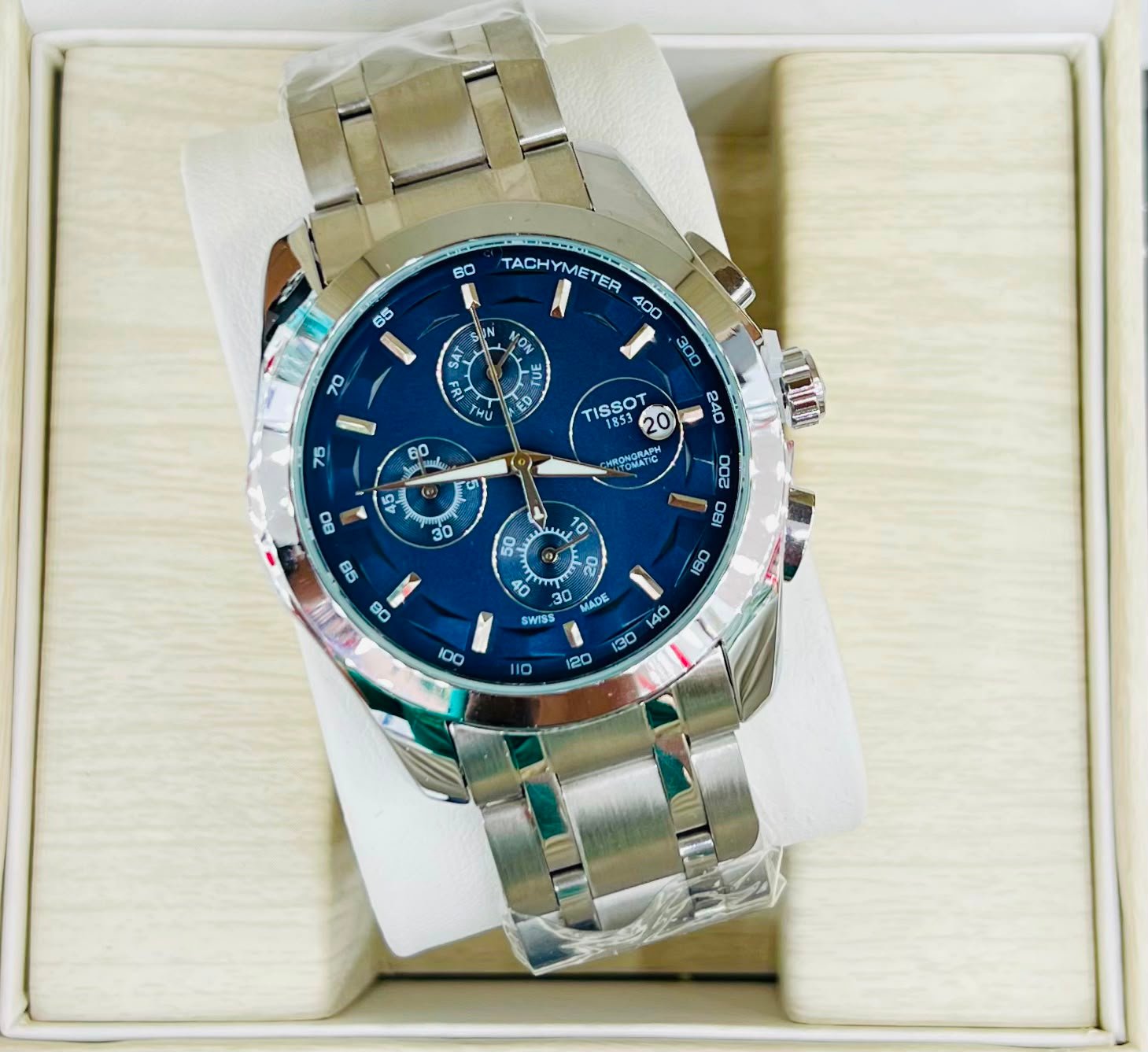 Tissot Luxury Men’s Stainless Steel Chronograph Quartz Watch - Image 2