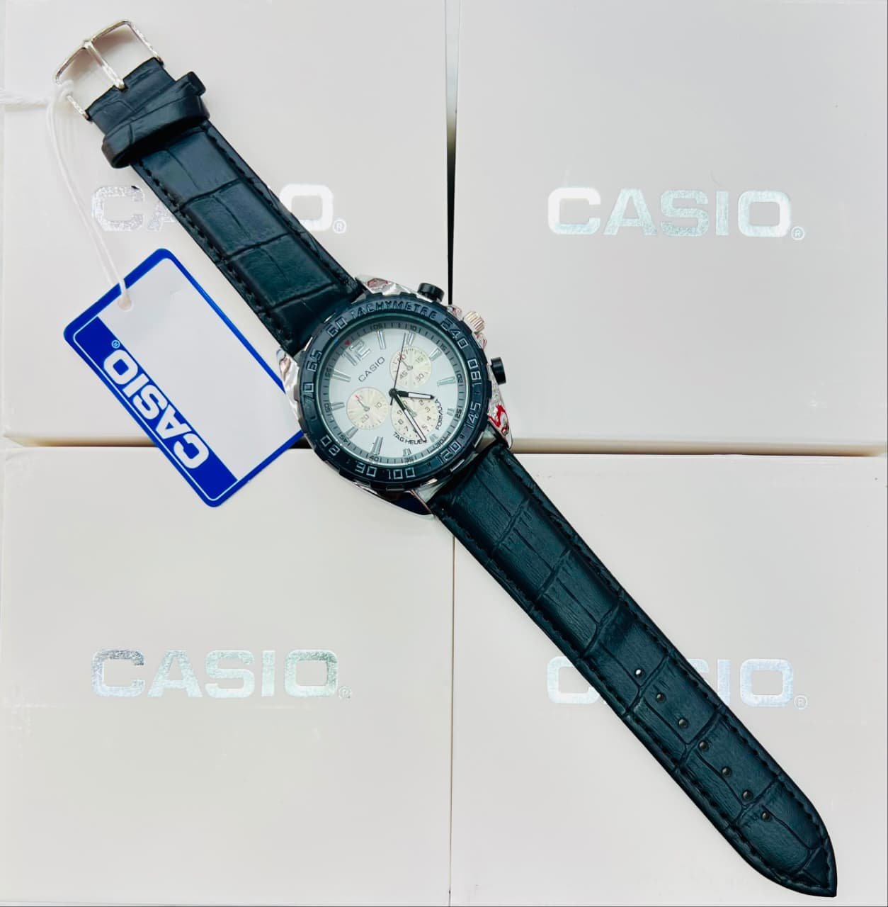 Casio Collection Luxury Men’s Leather & Steel Quartz Watch - Image 10