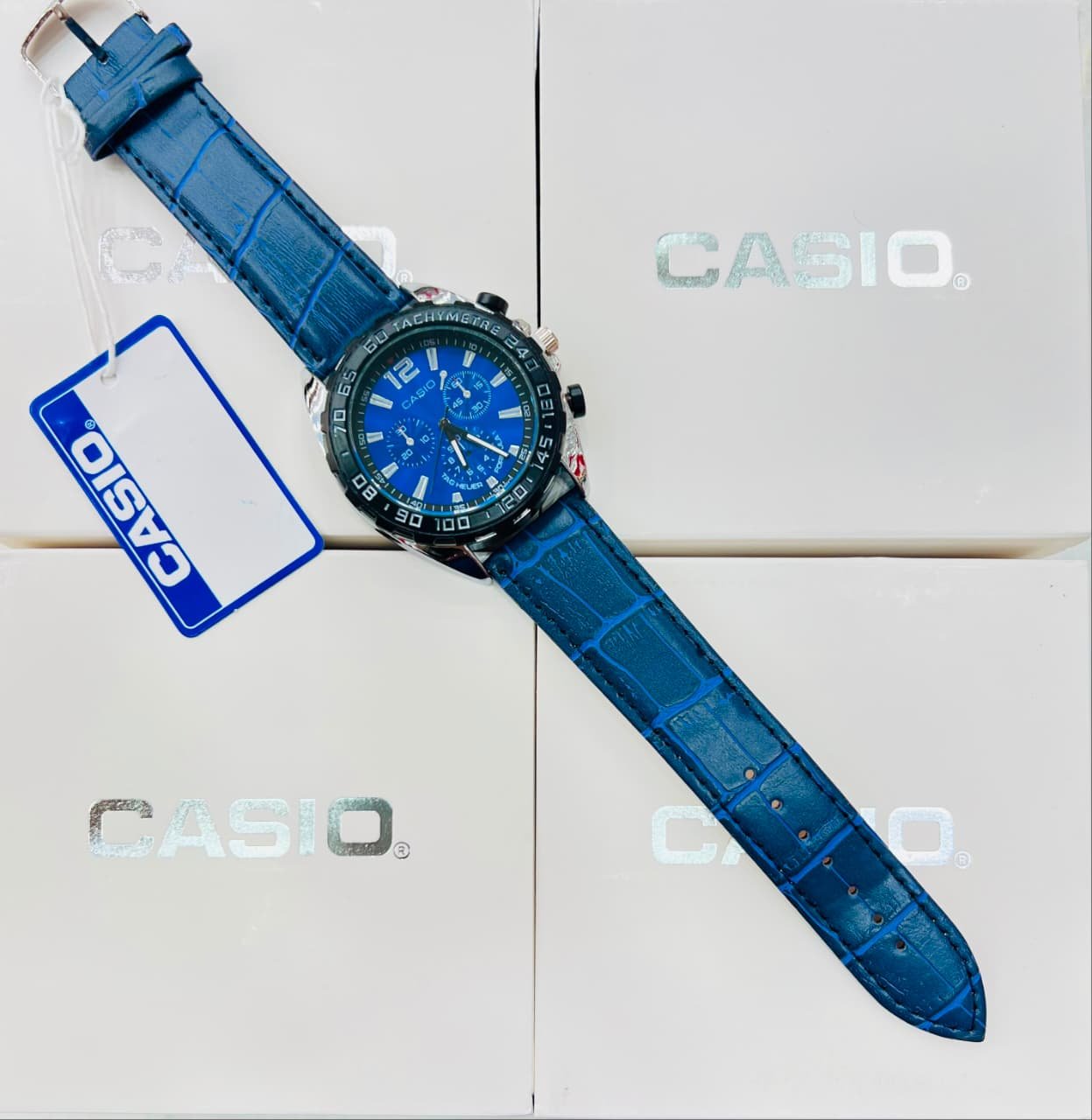 Casio Collection Luxury Men’s Leather & Steel Quartz Watch - Image 9