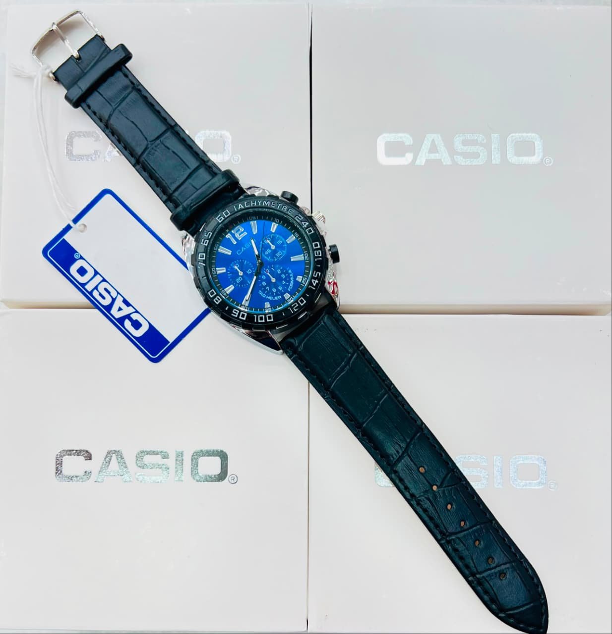 Casio Collection Luxury Men’s Leather & Steel Quartz Watch - Image 11