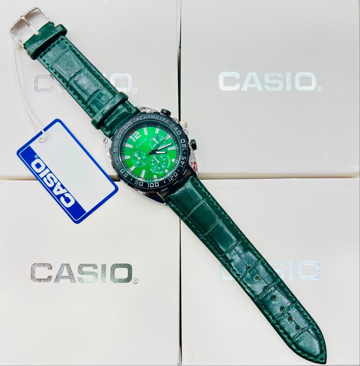 Casio Collection Luxury Men’s Leather & Steel Quartz Watch - Image 5