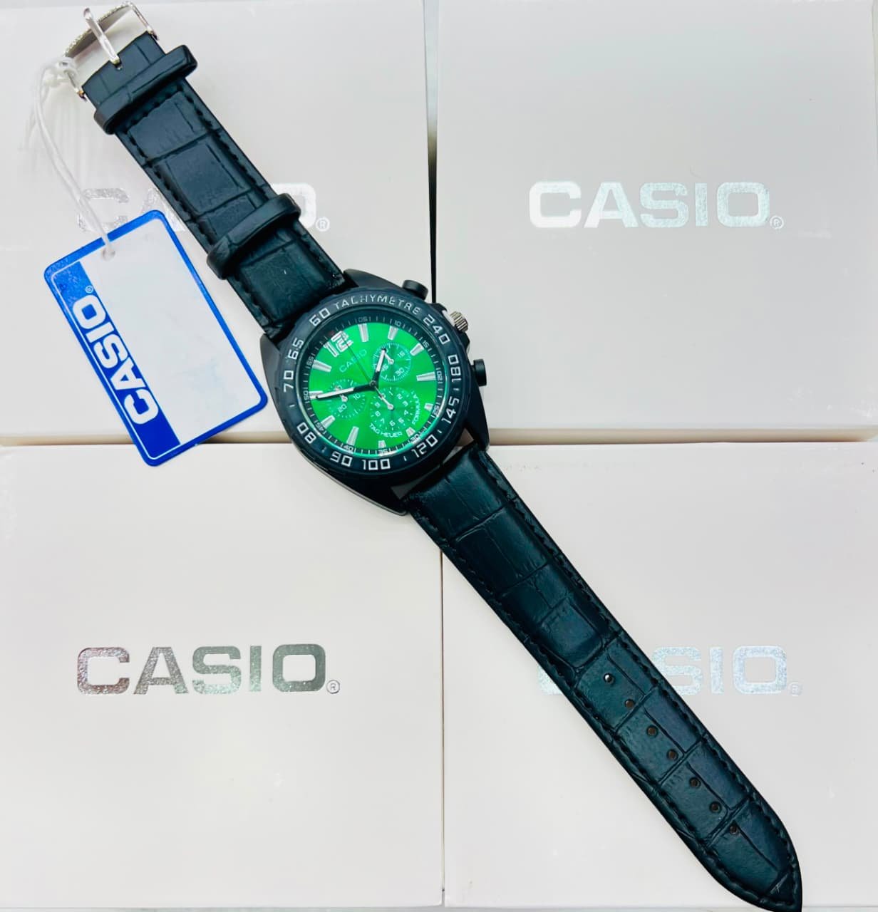 Casio Collection Luxury Men’s Leather & Steel Quartz Watch - Image 6