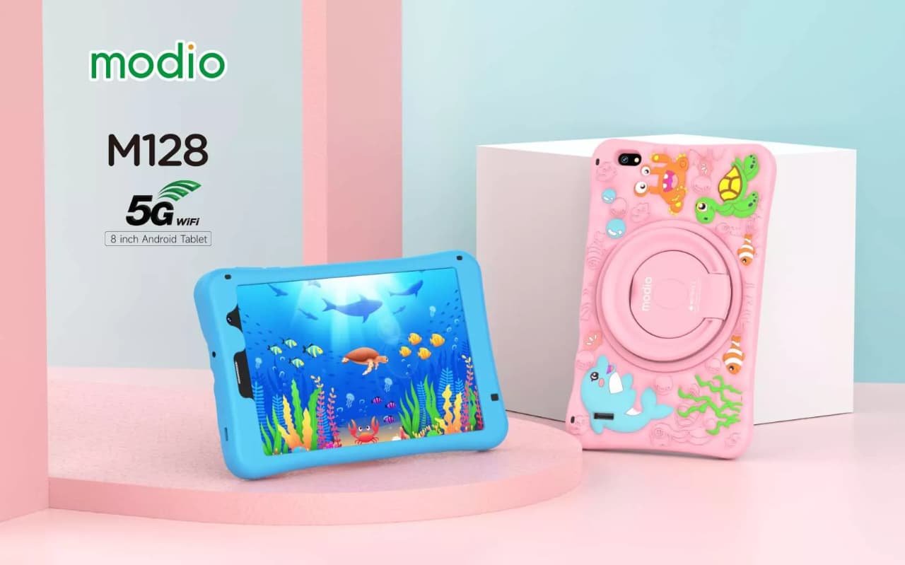 Modio M128 5G Kids Android Tablet – 7-Inch HD Display with Protective Case