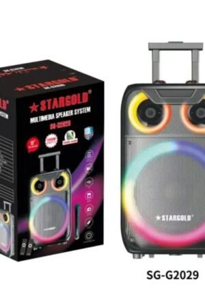 STARGOLD Portable Trolley Party Speaker System with Wireless Mic & RGB Lights (SG-G2029)