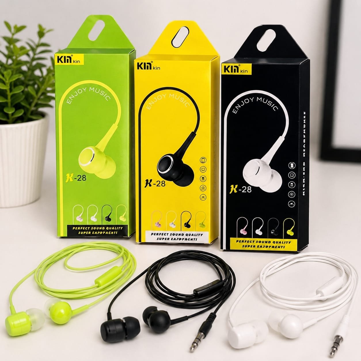 KIN N-28 Wired In-Ear Earphones with Microphone & Deep Bass - Image 3